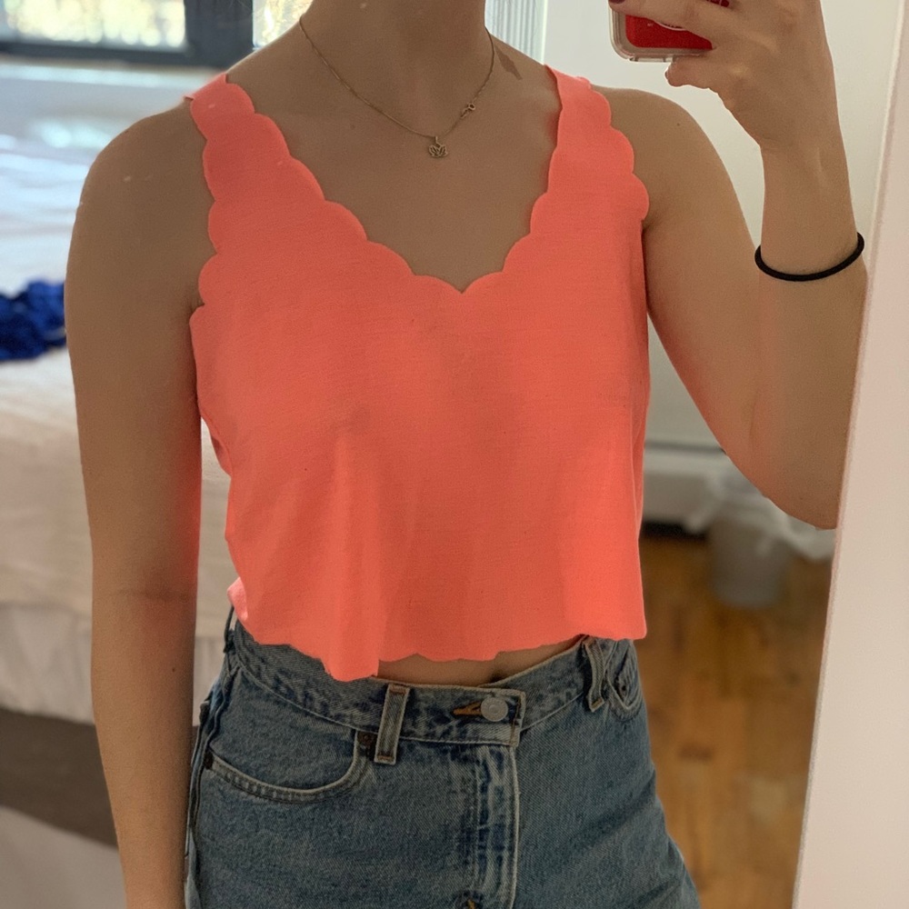 Topshop scallop hem tank